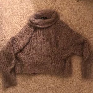 fuzzy cashmere turtleneck